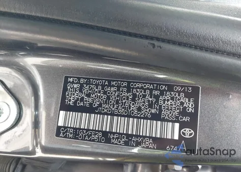 2013 Toyota Prius C from USA, damaged, VIN JTDKDTB35D1052276